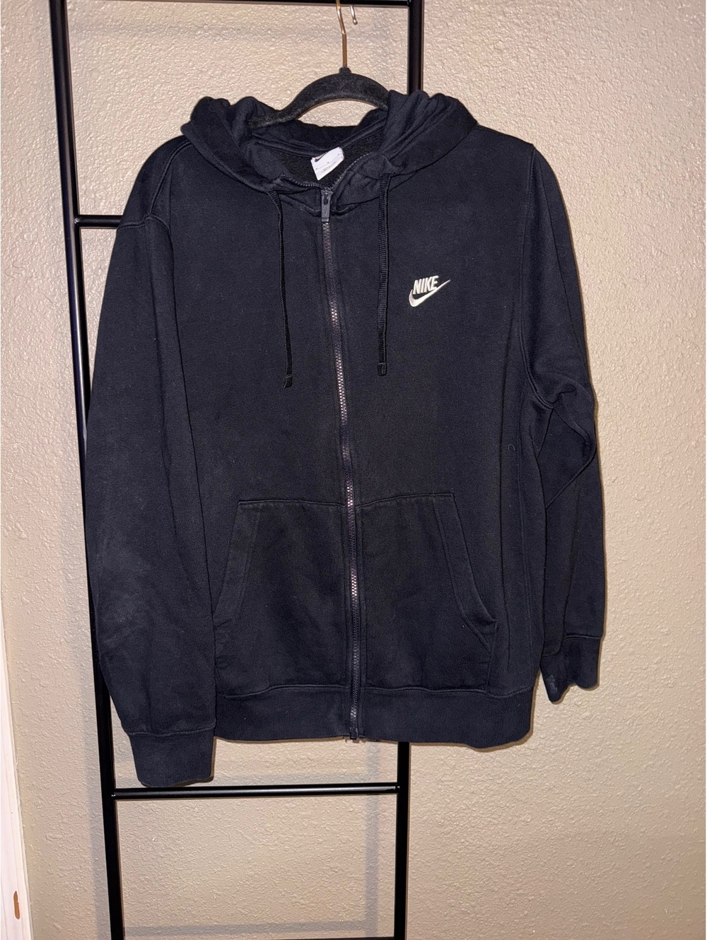 Nike Men's Black Full-Zip Hoodie Sweatshirt Size Medium